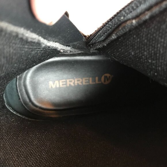 MERRELL Emma Womens 8/38.5 Black Leather Mid Calf Boot Side Zip 2156916 - Picture 7 of 10